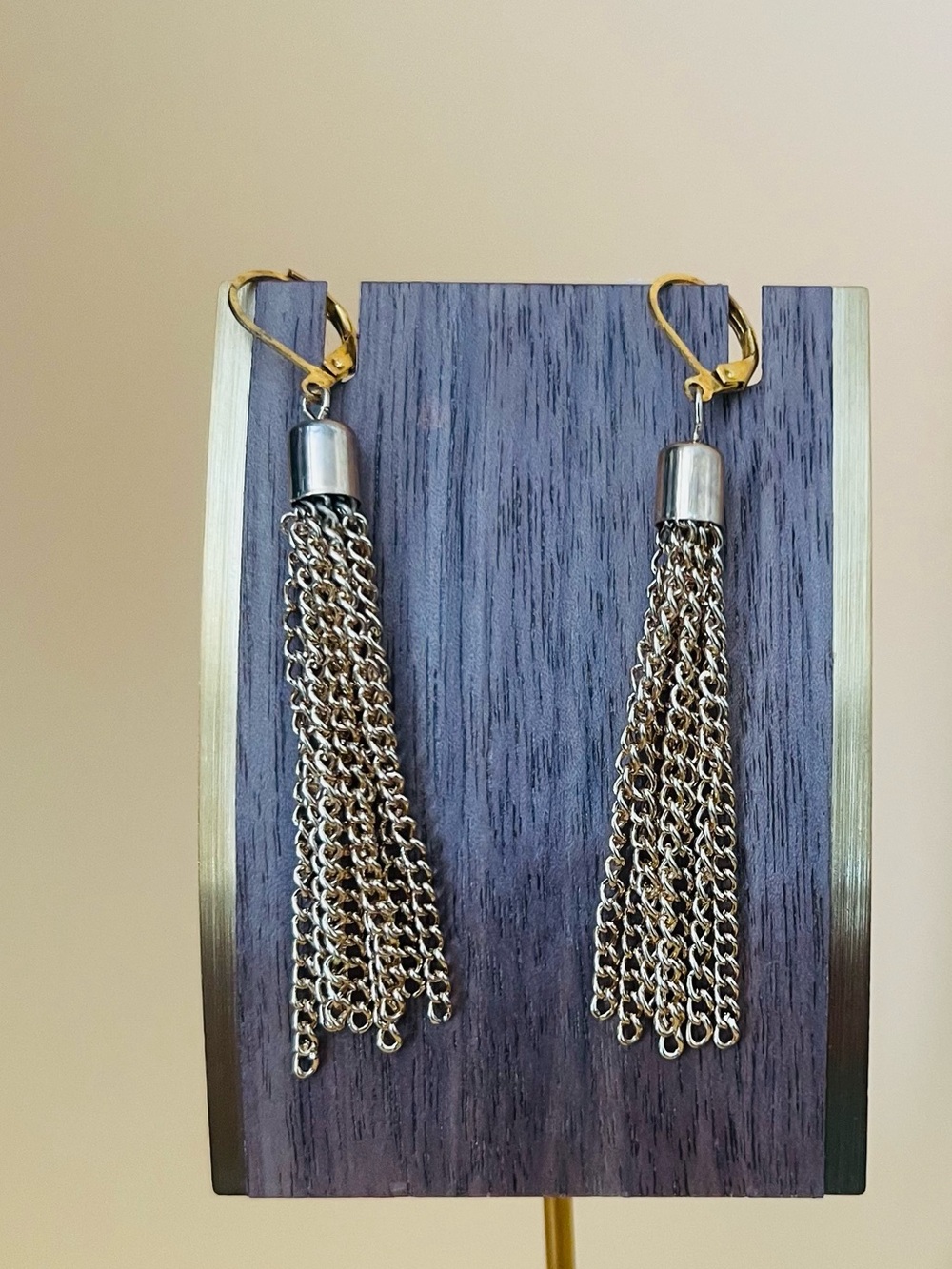 Elegant Gold tone Tassel Earrings